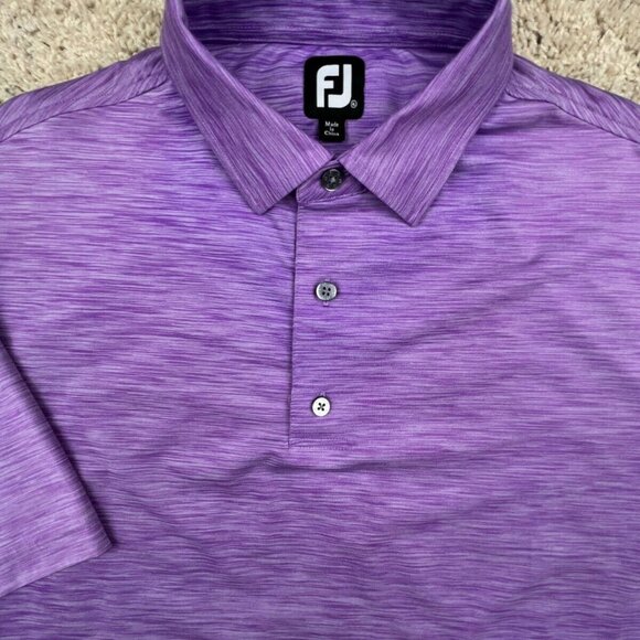 Footjoy FJ  Purple Striped Polo Shirt Mens Size XL Fighting Understanding MS - Picture 1 of 9